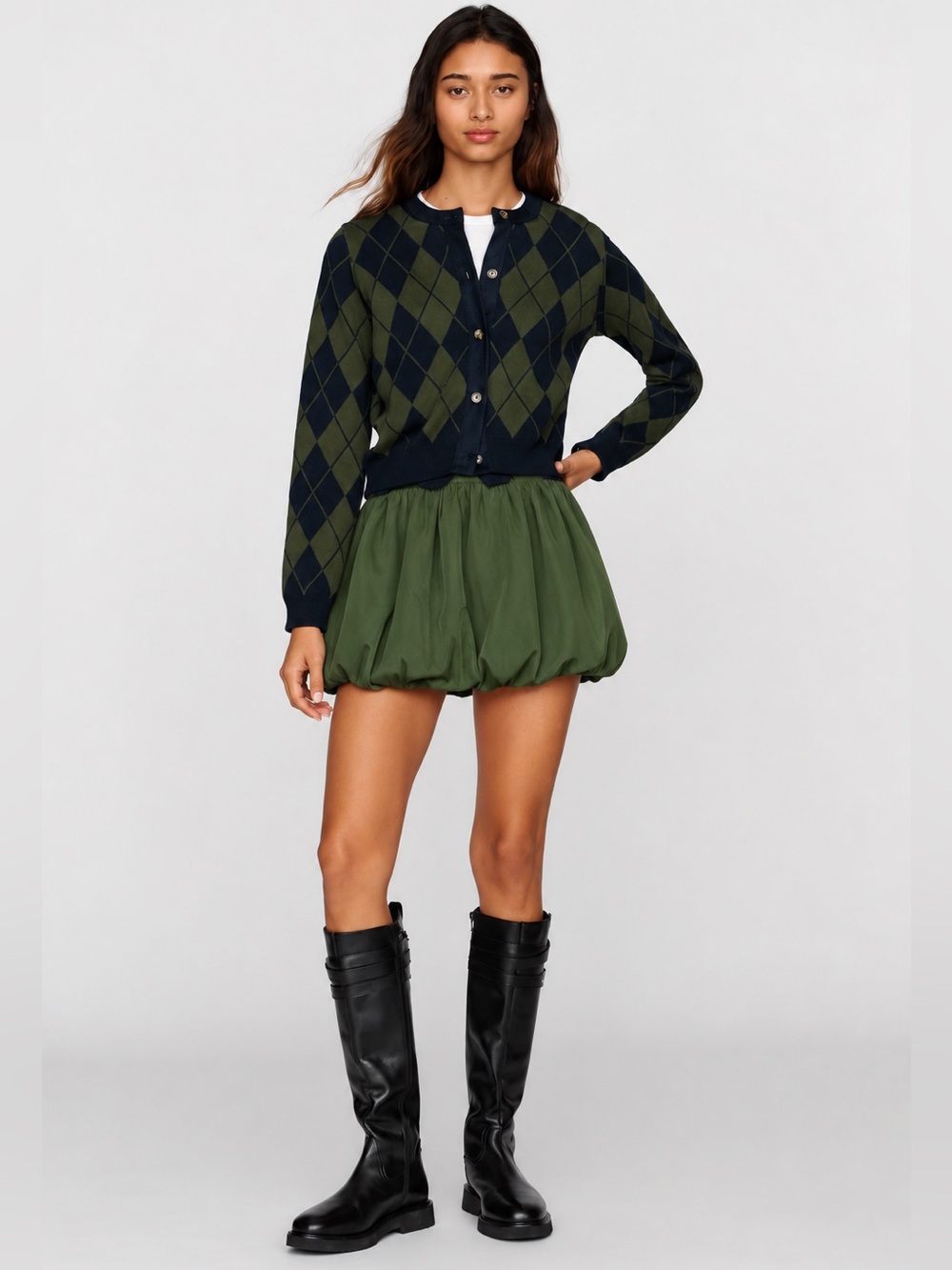NWT Gianni Bini Everly Poplin Bubble Mini Skirt Sz M